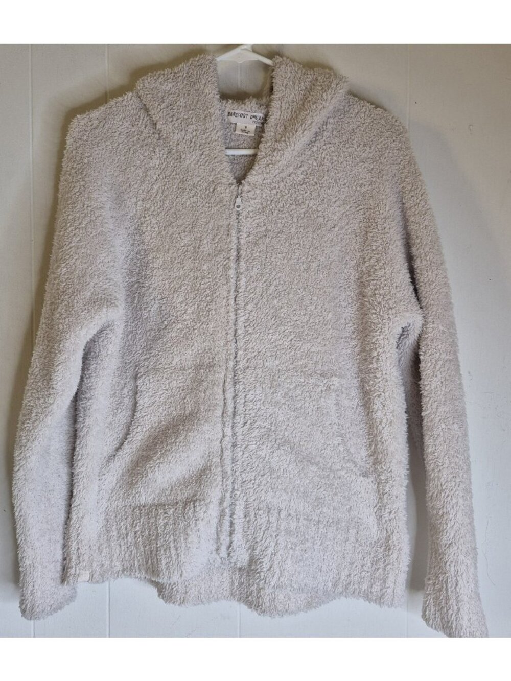 Barefoot Dreams CozyChic Full Zip Cardigan Jacket Beige Women's Size S